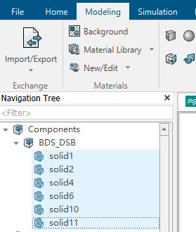 选中 Components 中的 solid