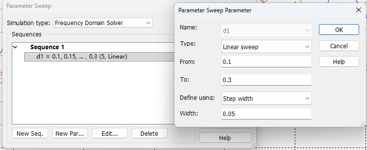 Parameter Sweep 参数扫描设置
